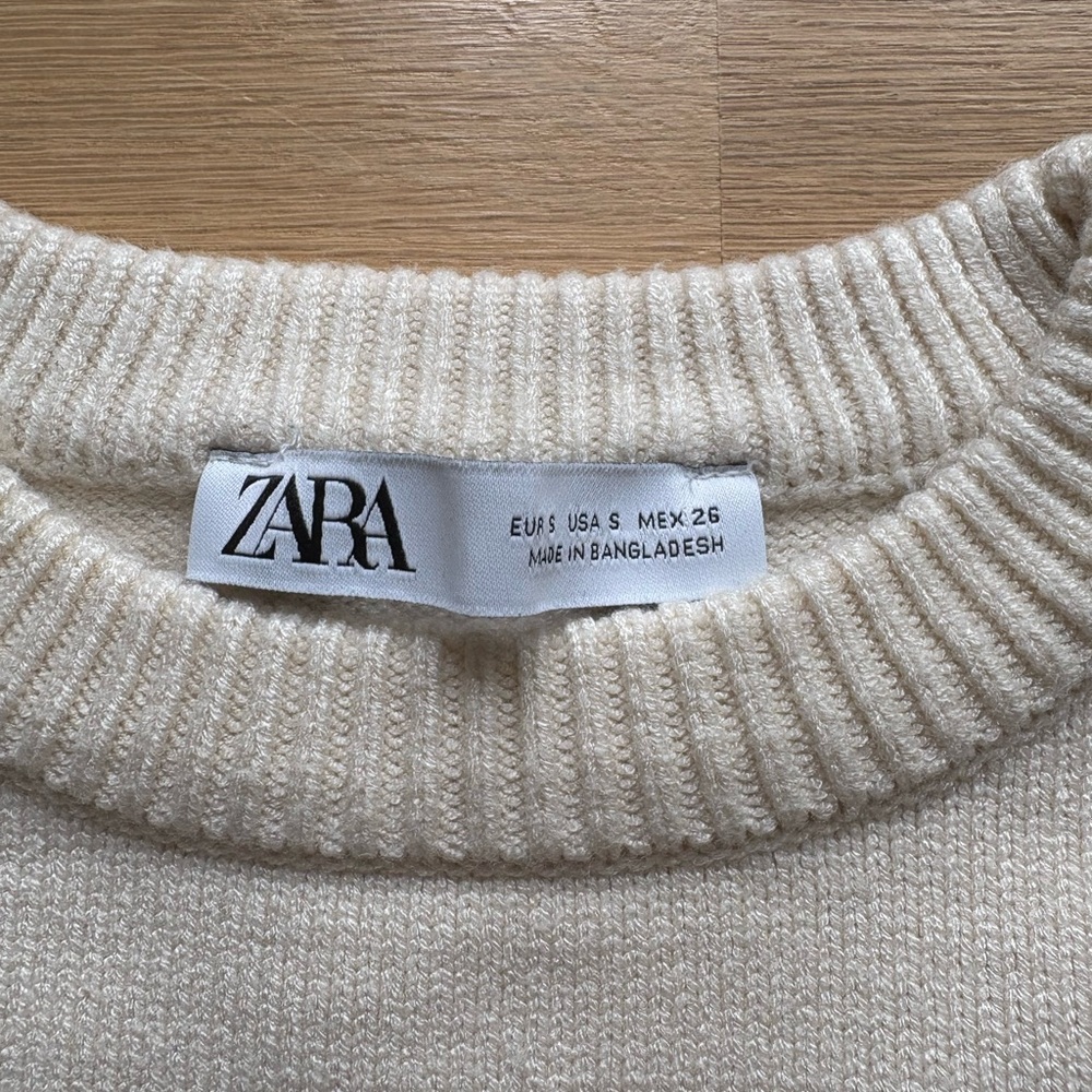 Zara Beige Ribbed Sweater - Picture 3 of 3